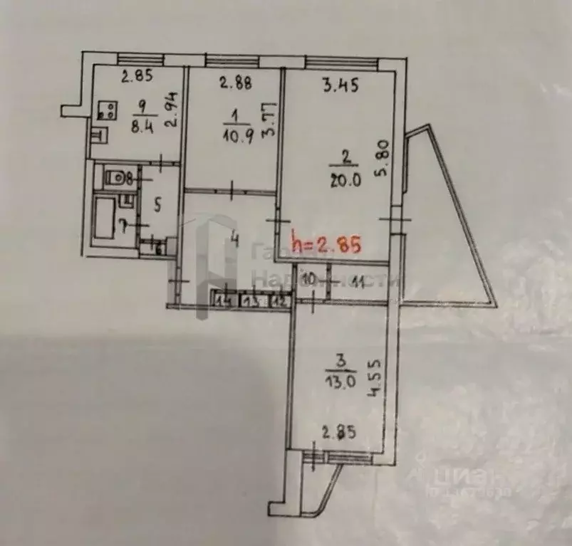 3-к кв. Мурманская область, Мурманск ул. Георгия Седова, 20 (78.1 м) - Фото 2