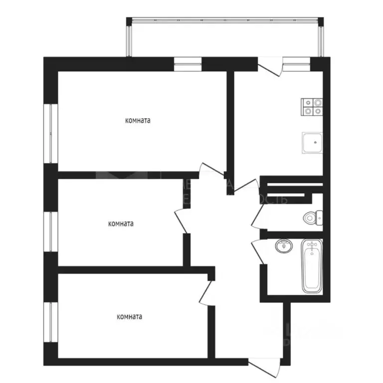 3-к кв. Тюменская область, Тюмень Мыс мкр, ул. Судоремонтная, 31 (68.7 ... - Фото 1