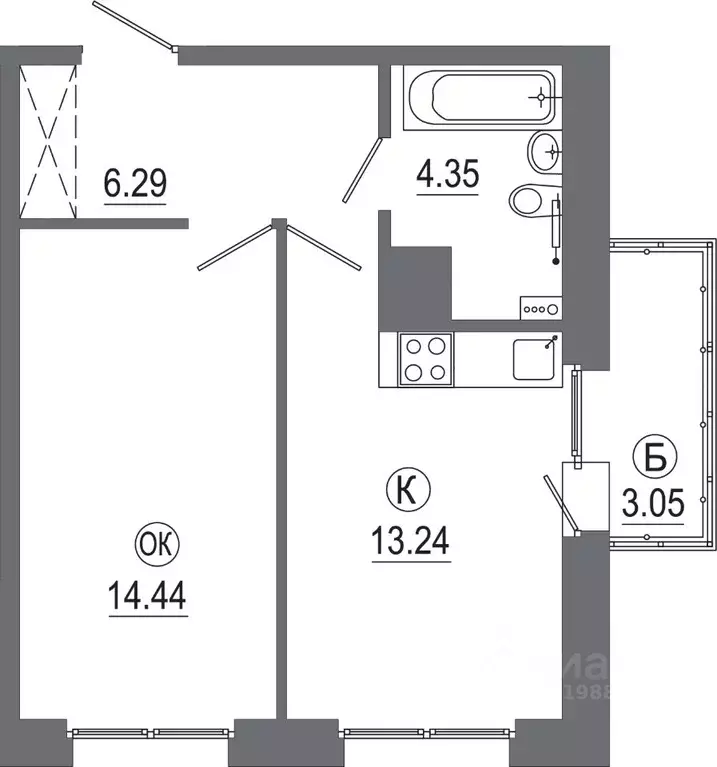 1-к кв. Иркутская область, Иркутск ИВАТУ городок, Авиатор жилой ... - Фото 1
