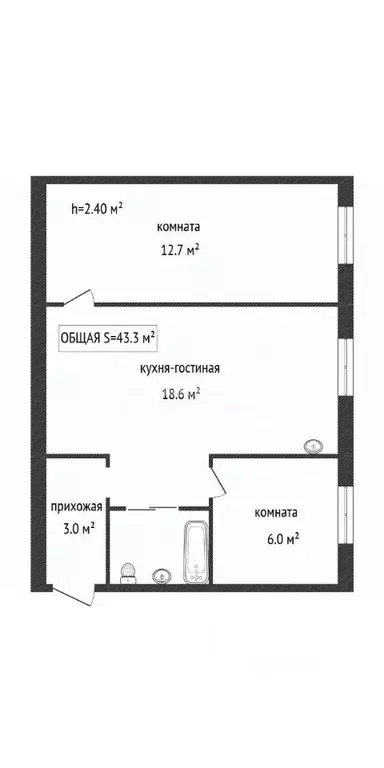 2-к кв. Кемеровская область, Ленинск-Кузнецкий просп. Кирова, 79 (43.3 ... - Фото 1