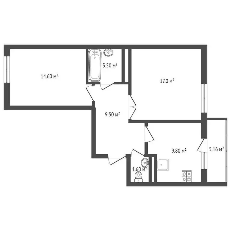 2-комнатная квартира: Краснодар, Античная улица, 2 (57.7 м) - Фото 0