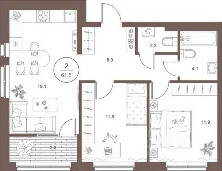 2-к кв. Пензенская область, Пенза Арбеково жилрайон, Дальнее Арбеково ... - Фото 2