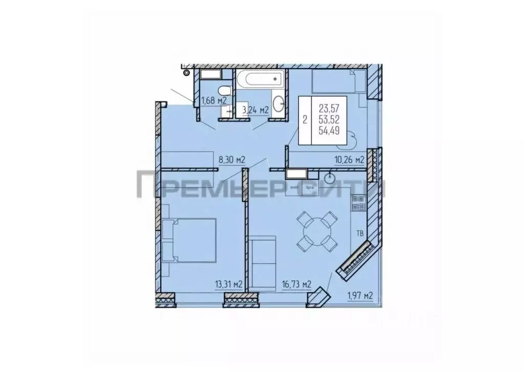 2-к кв. Калужская область, Калуга ул. Серафима Туликова, 4 (55.0 м) - Фото 0