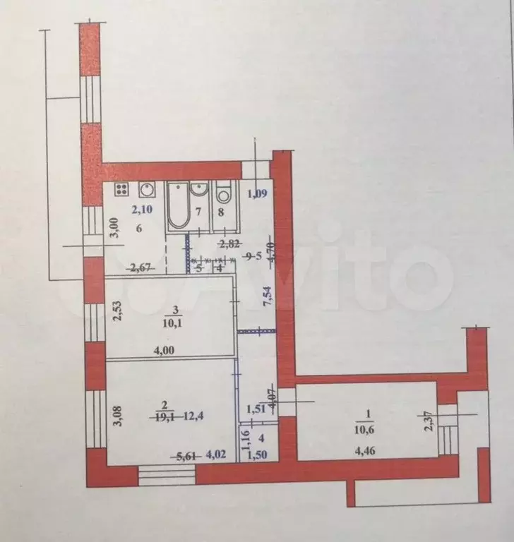 3-к. квартира, 57,7 м, 9/9 эт. - Фото 0