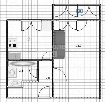 1-к кв. Ульяновская область, Ульяновск Заводской проезд, 31 (30.2 м) - Фото 2