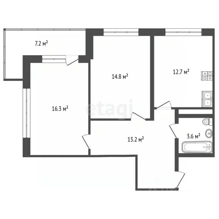 2-к кв. Крым, Ялта муниципальный округ, Восход пгт ул. Авроры, 77к3 ... - Фото 1