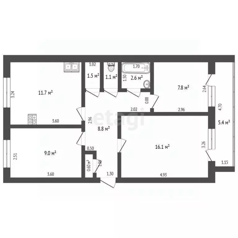 3-к кв. Башкортостан, Кармаскалинский район, д. Кабаково ул. ... - Фото 2