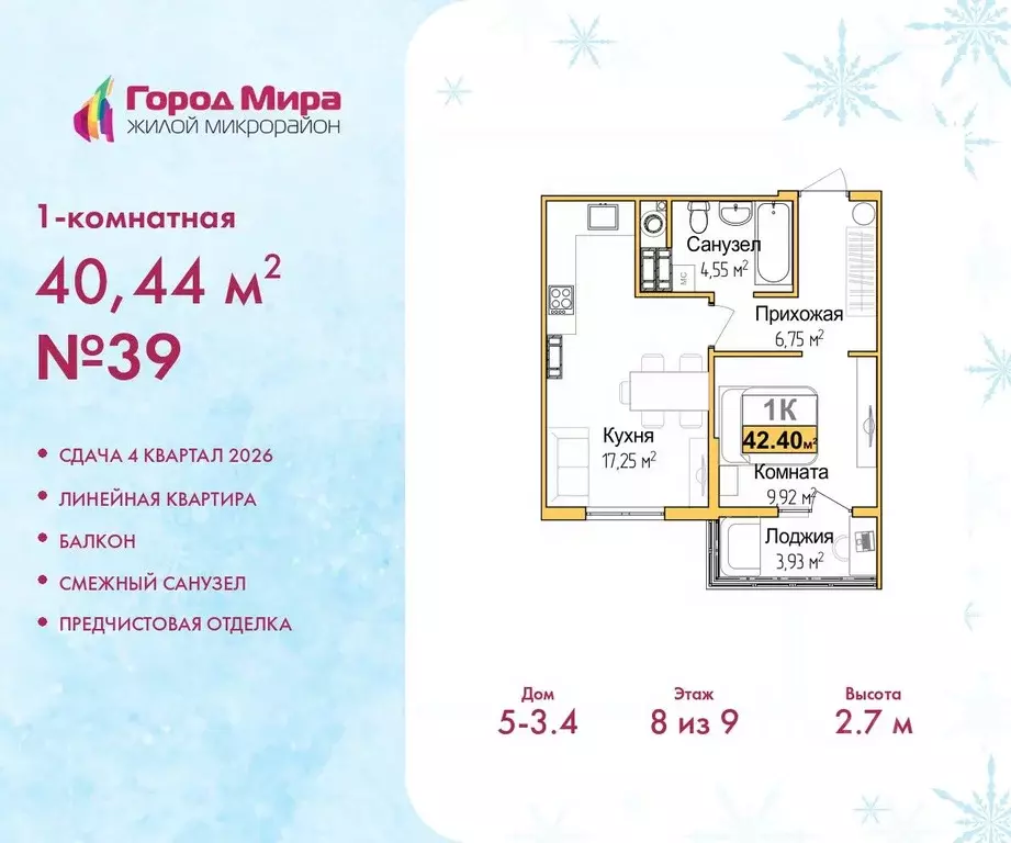 1-к кв. Крым, Симферополь ул. Батурина (40.44 м) - Фото 1