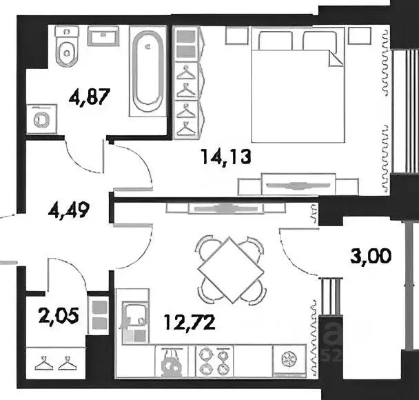 1-к кв. Санкт-Петербург Петровский просп., 22к2 (40.0 м) - Фото 2