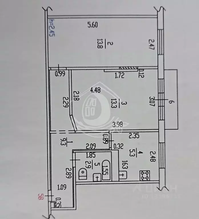 2-к кв. Алтайский край, Барнаул ул. Островского, 33 (44.6 м) - Фото 2