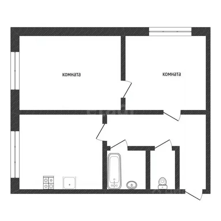 2-к кв. Ленинградская область, Киришский район, Будогощь пгт ул. ... - Фото 2