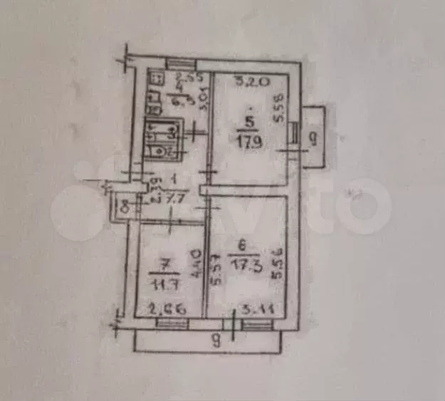3-к. квартира, 65 м, 2/5 эт. - Фото 0