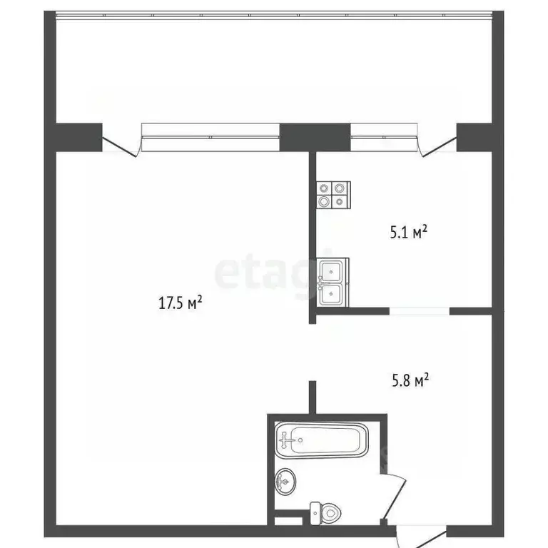 1-к кв. Тюменская область, Тюмень Ямская ул., 98в (31.1 м) - Фото 2
