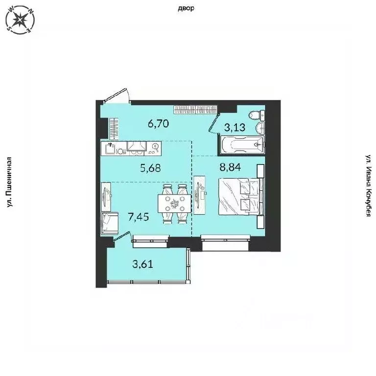 2-к кв. Иркутская область, Иркутск ул. Ивана Кочубея, 17 (35.4 м) - Фото 0