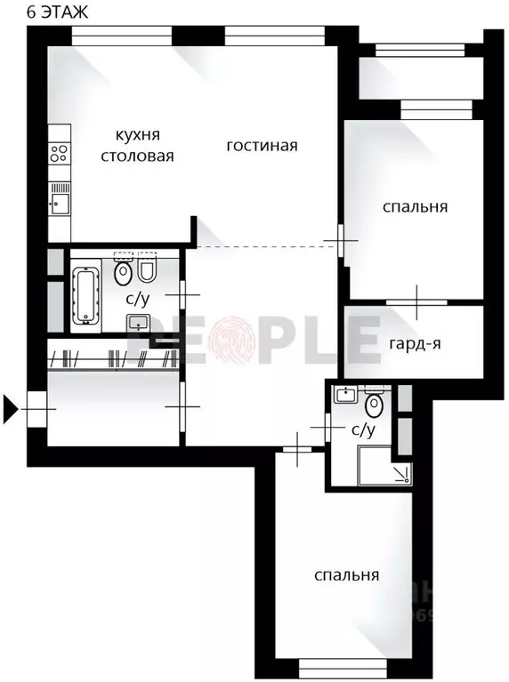 3-к кв. Москва 2-я Черногрязская ул., 6к2 (131.0 м) - Фото 1