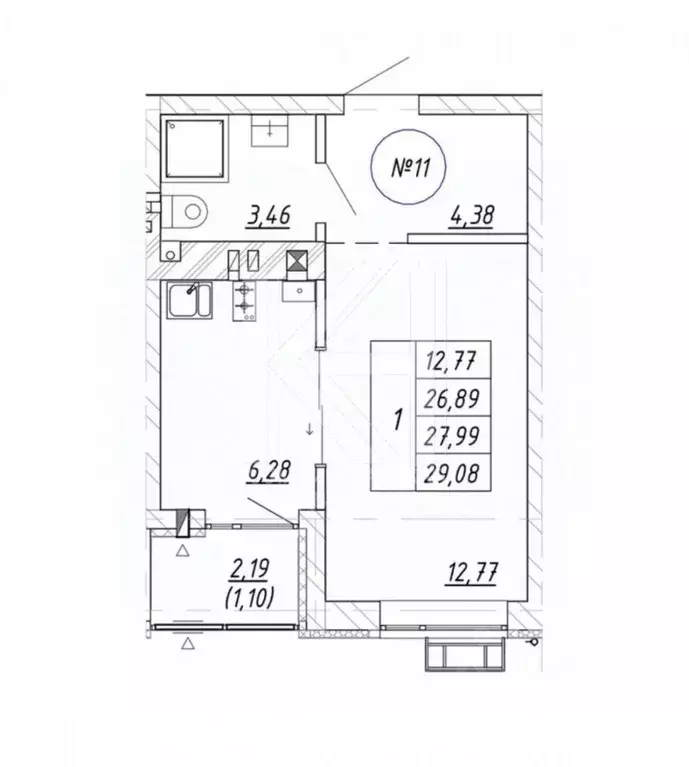 1-к кв. Калининградская область, Зеленоградск  (27.0 м) - Фото 2