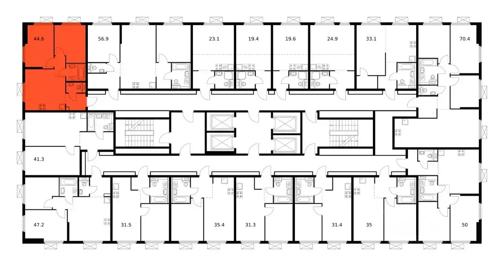 2-к кв. Москва Новоостаповская ул., 7к2 (44.6 м) - Фото 2
