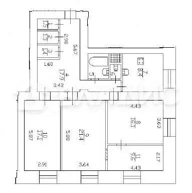 4-к. квартира, 99 м, 1/6 эт. - Фото 0