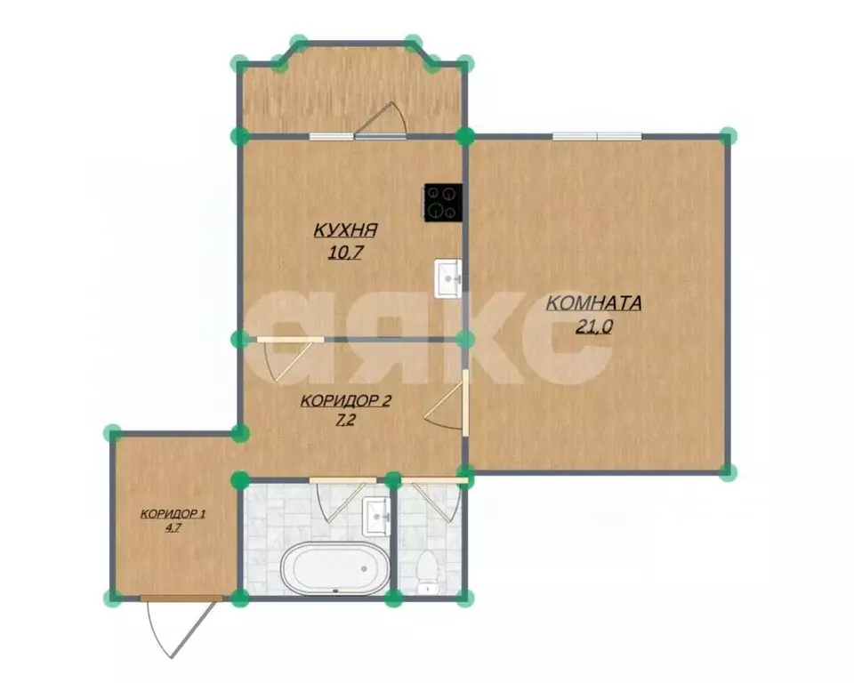 1-к кв. Липецкая область, Липецк ул. Космонавтов, 46/4 (47.6 м) - Фото 2