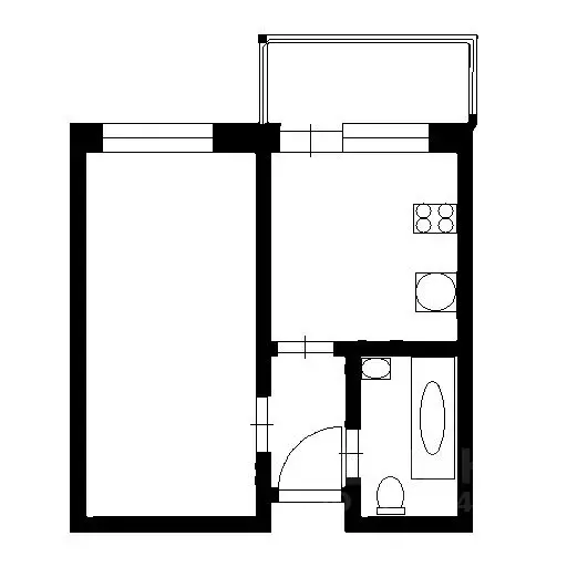 1-к кв. Воронежская область, Воронеж ул. Артамонова, 38А (27.0 м) - Фото 2