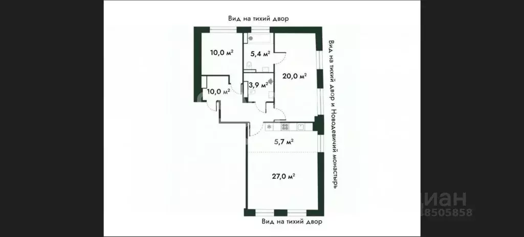 3-к кв. Москва ул. Усачева, 64 (82.0 м) - Фото 1