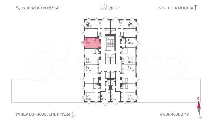 Квартира-студия, 23 м, 24/30 эт. - Фото 1