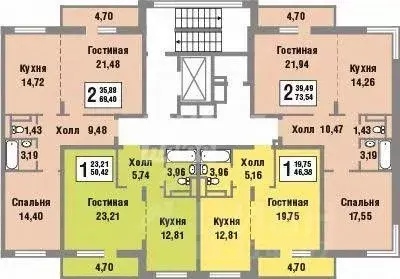 2-к кв. Москва ул. Татьянин Парк, 14к1 (50.3 м) - Фото 1