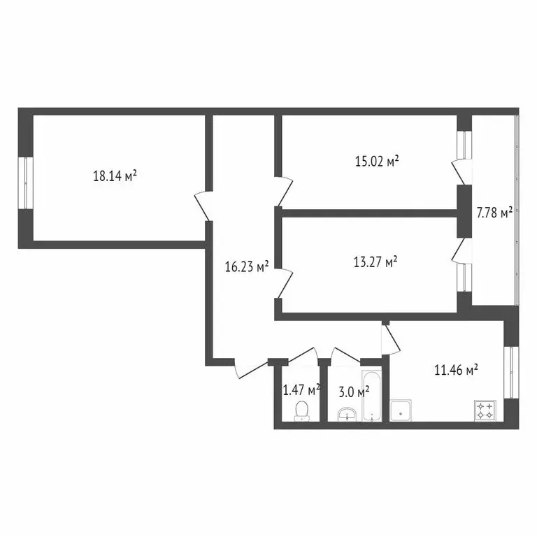 3-комнатная квартира: Вологда, Архангельская улица, 10 (78 м) - Фото 1