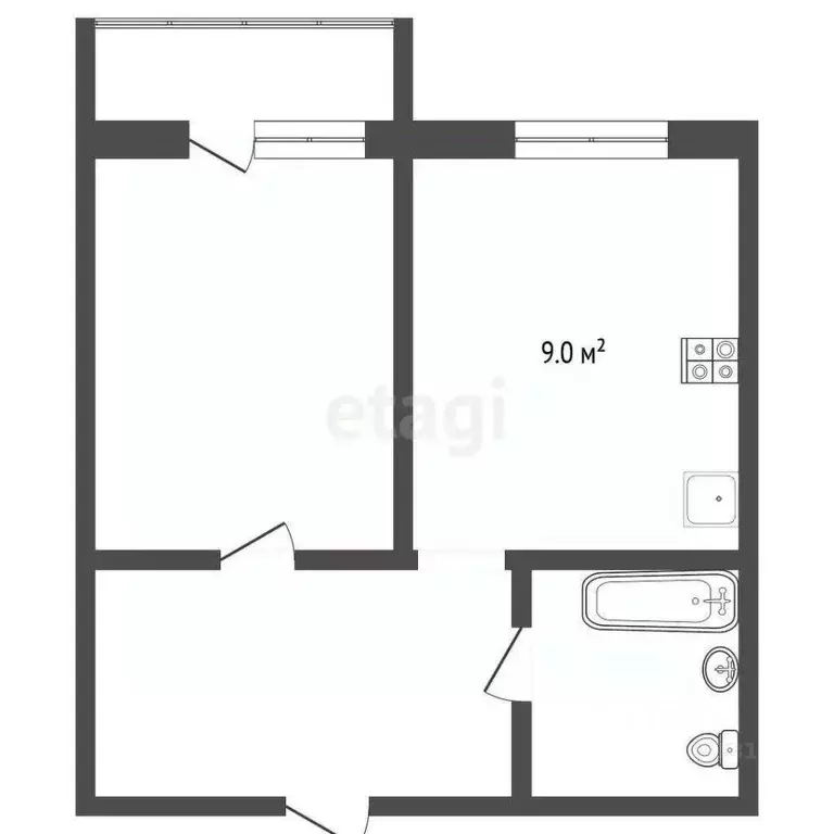 1-к кв. Ростовская область, Батайск ул. Максима Горького, 491В (33.0 ... - Фото 2