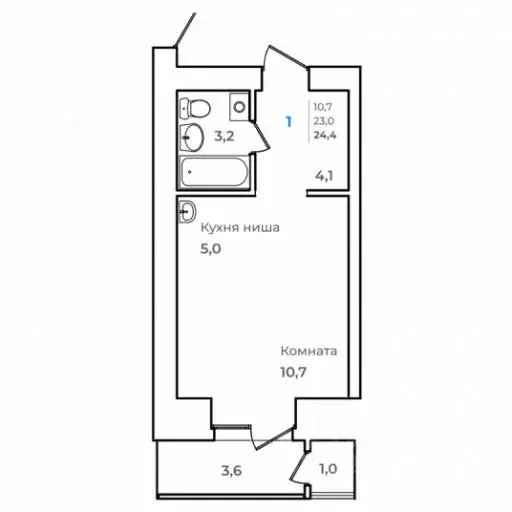 1-к кв. Амурская область, Благовещенск Зейский Бульвар жилой комплекс ... - Фото 1