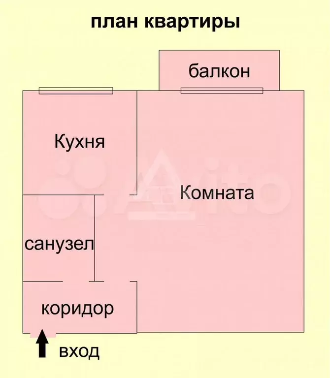 1-к. квартира, 30 м, 3/3 эт. - Фото 0