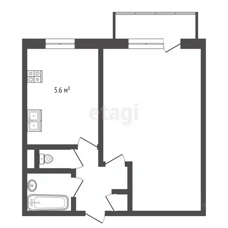 2-к кв. Крым, Феодосия ш. Симферопольское, 39 (43.3 м) - Фото 2