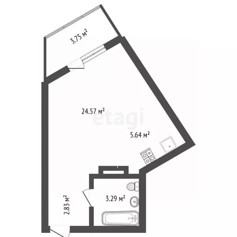 Студия Воронежская область, Воронеж Острогожская ул., 168С (26.6 м) - Фото 2