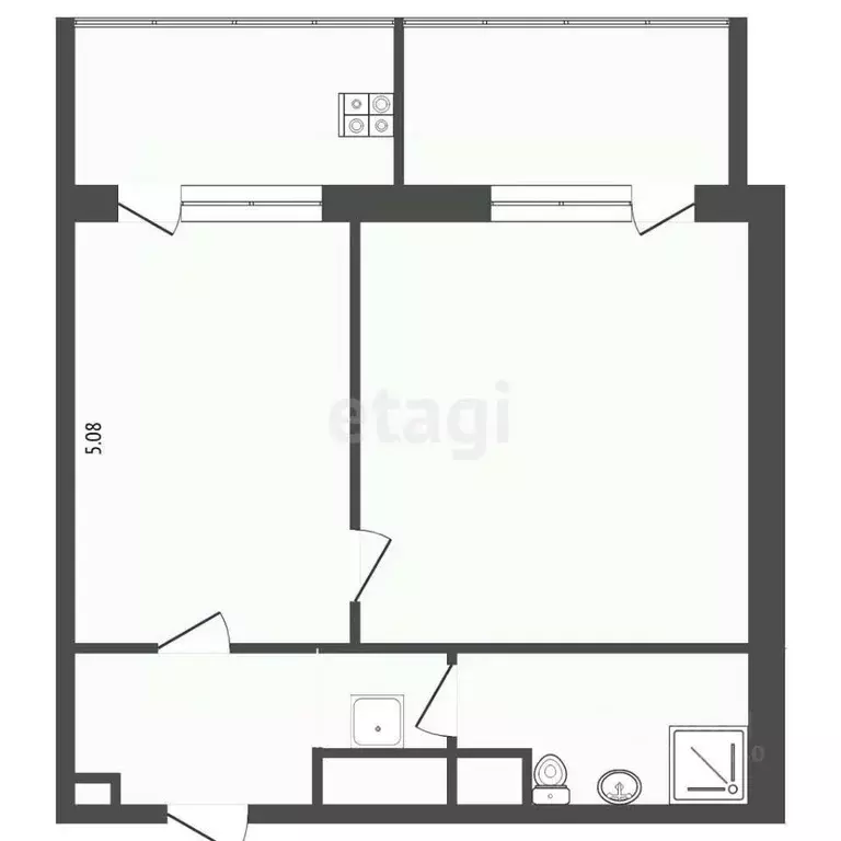 1-к кв. Тюменская область, Тюмень ул. Седова, 64а (30.8 м) - Фото 1