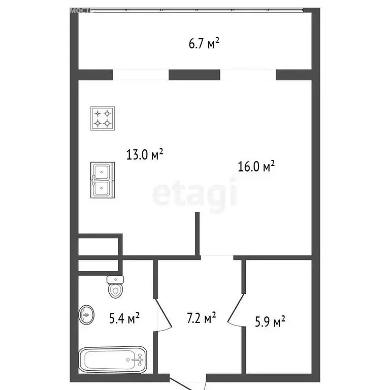 1-комнатная квартира: посёлок Шушары, Пушкинская улица, 10к2 (47 м) - Фото 1