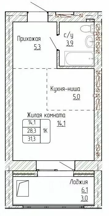 1-к кв. Алтайский край, Новоалтайск ул. Титова, 6 (31.3 м) - Фото 0