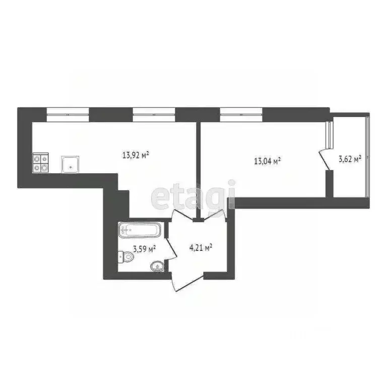 1-к кв. Тульская область, Тула проезд 2-й Клинской, 8 (38.0 м) - Фото 1