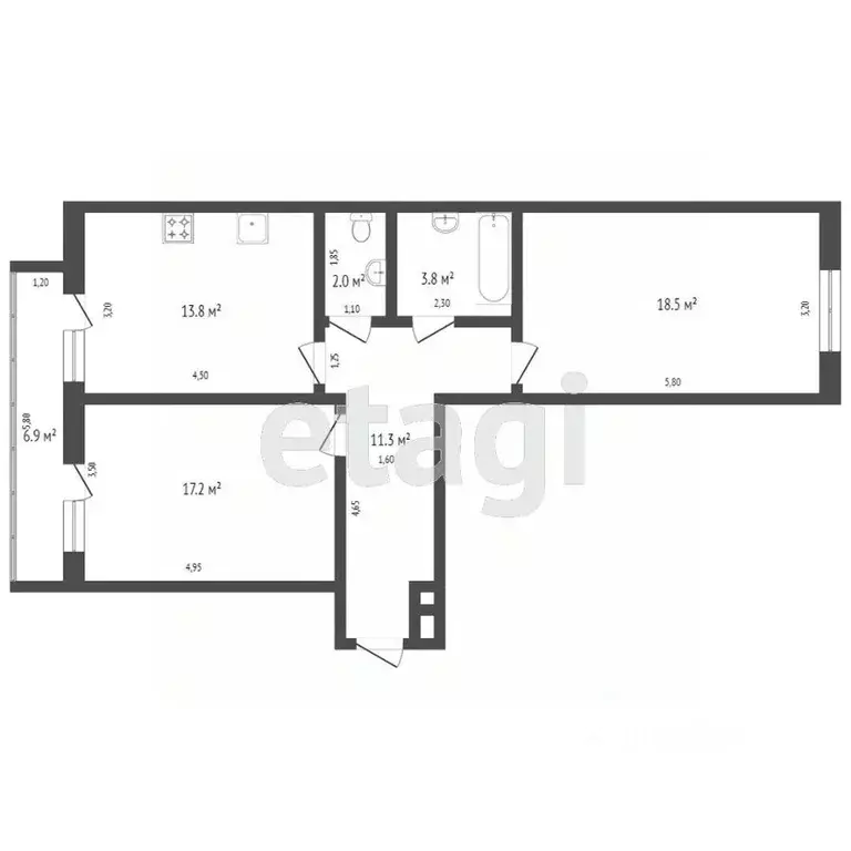 2-к кв. Крым, Симферопольский район, Мирновское с/пос, с. Белоглинка ... - Фото 1