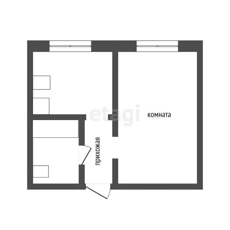 1-комнатная квартира: Улан-Удэ, улица Лебедева, 13А (21.9 м) - Фото 1