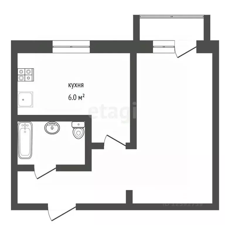 1-к кв. Тамбовская область, Тамбов Тамбов-4 тер., 15 (28.0 м) - Фото 2