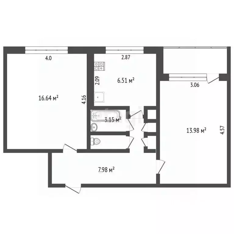 2-к кв. Мордовия, Саранск ул. Косарева, 19А (49.3 м) - Фото 2