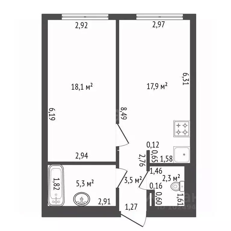 2-к кв. Башкортостан, Уфа ул. Рихарда Зорге, 73/1 (47.1 м) - Фото 2