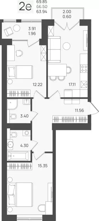 Квартира-студия: Калининградская область, Пионерский (66.5 м) - Фото 1