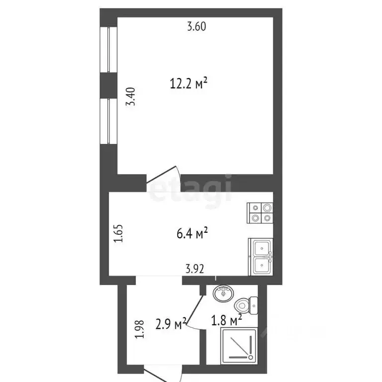 1-к кв. Крым, Евпатория ул. Красноармейская, 15 (24.0 м) - Фото 1