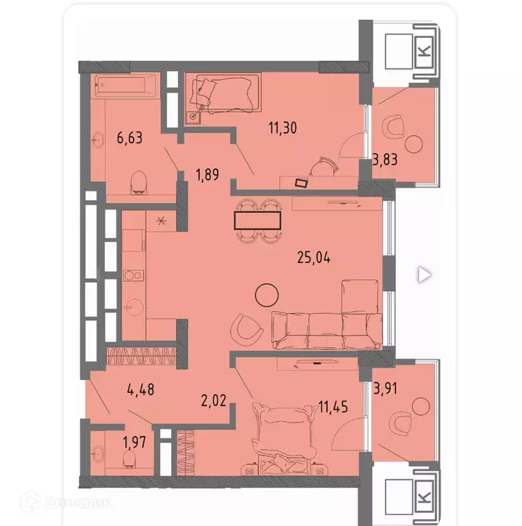 Продаётся 2-к квартира, 67.1 м - Фото 1
