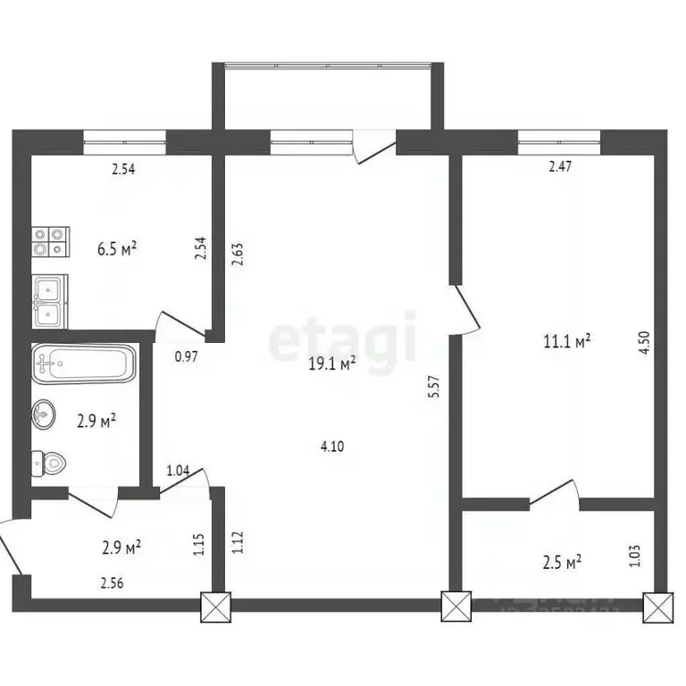2-к кв. Удмуртия, Ижевск Школьная ул., 61 (45.4 м) - Фото 1