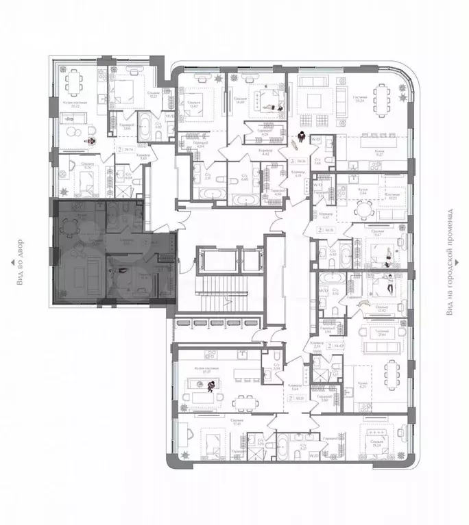 2-к. квартира, 46,2 м, 13/16 эт. - Фото 1