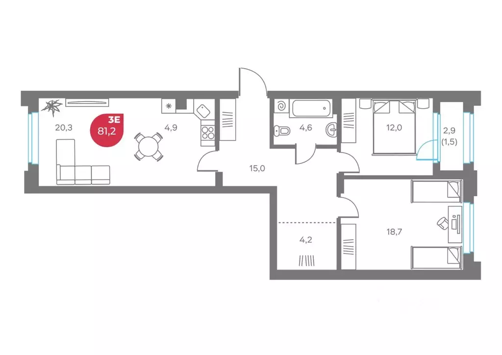 3-к кв. Пермский край, Пермь Советская ул., 16 (81.2 м) - Фото 1