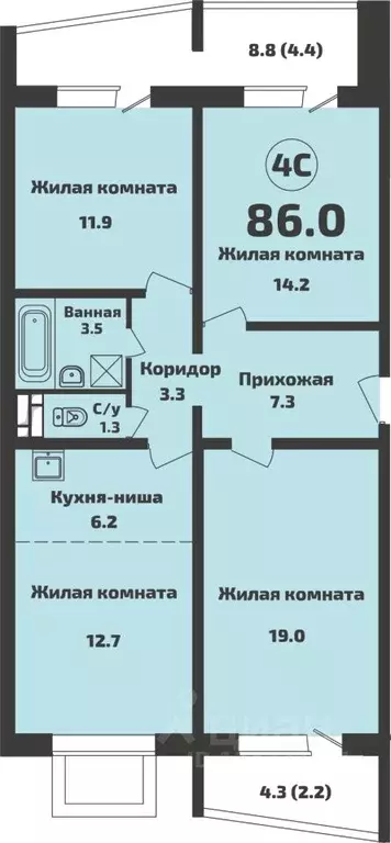 3-к кв. Новосибирская область, Новосибирский район, Станционный ... - Фото 0