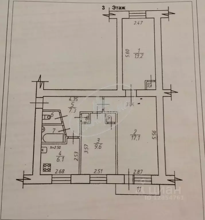 3-к кв. Калужская область, Калуга ул. Дзержинского, 93 (57.4 м) - Фото 2